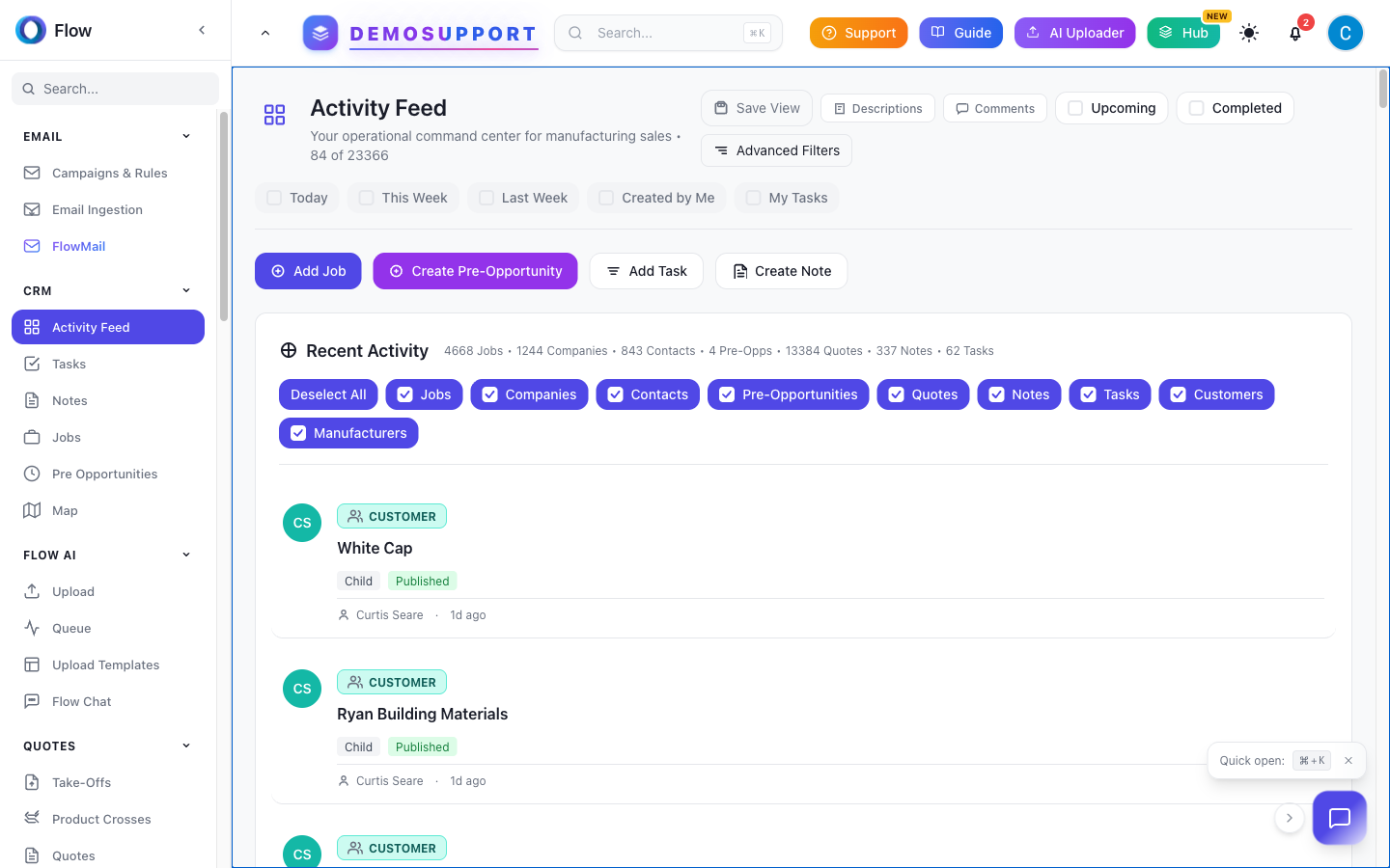 FlowDemand CRM Dashboard